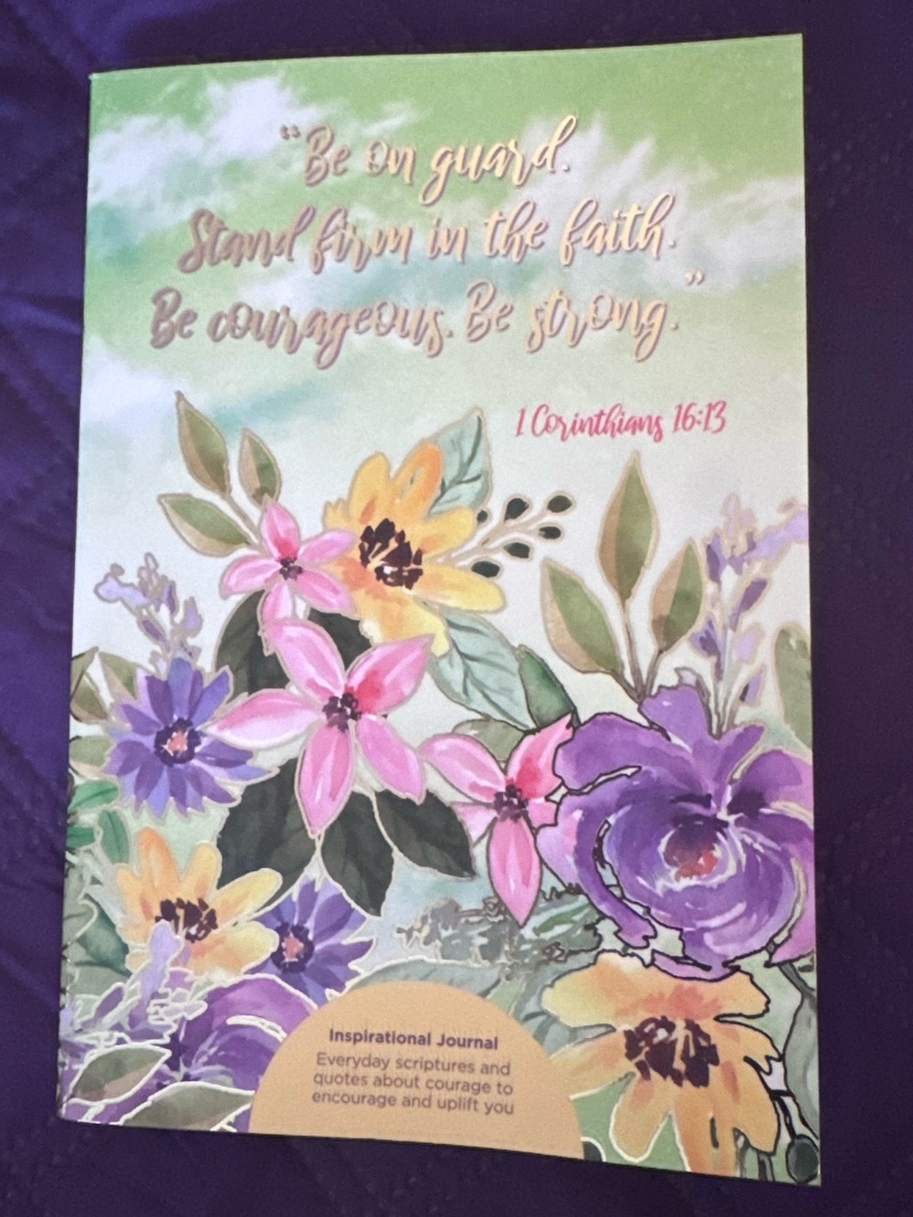 Floral Inspirational Journal - Green, Pink & Purple Cover